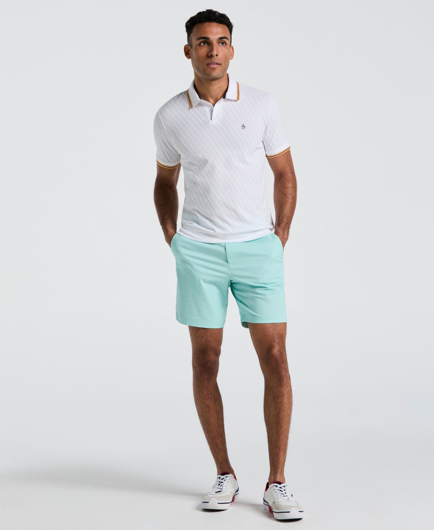All-Over Jacquard Johnny Collar Polo