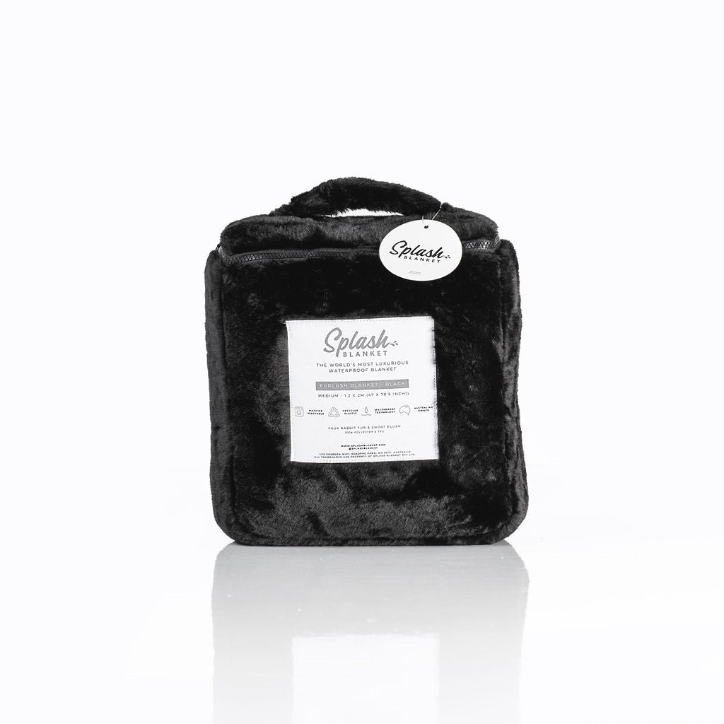Furlush Waterproof Splash Blanket - Black on Black