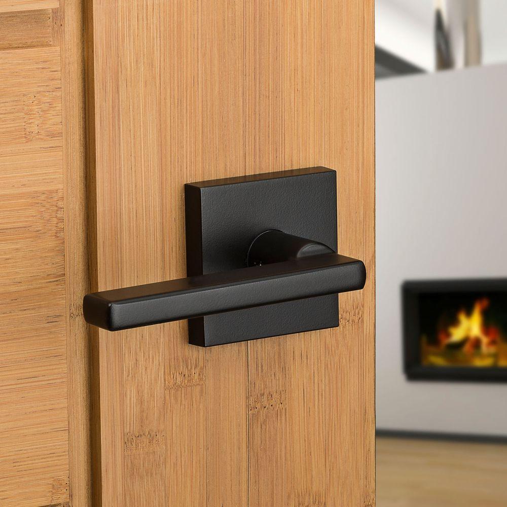 Halifax Square Matte Black PassaHall/Closet Door Lever