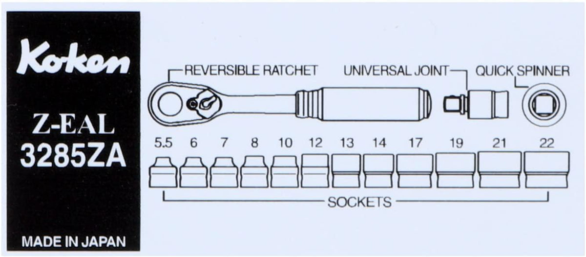 Ko-ken Socket Wrench Set Basic 3285za