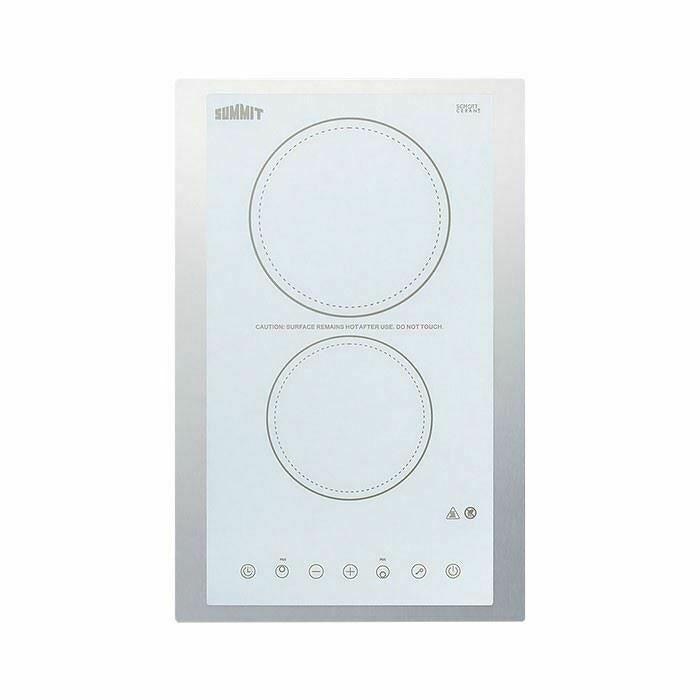 Summit CR2B15T1BTK15 2-Burner Cooktop in White - 230V