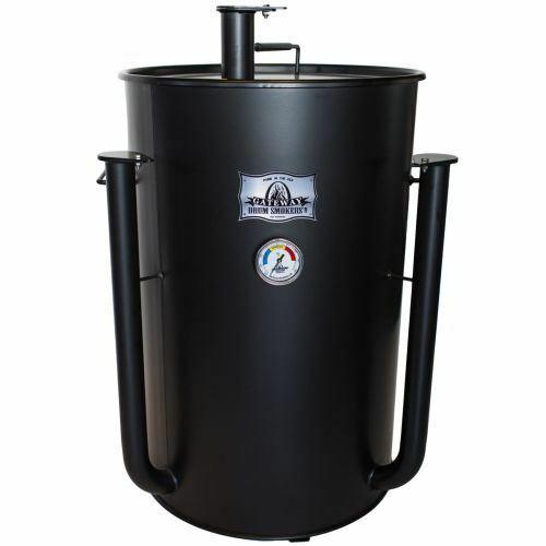 55 Gallon Large Capacity Gateway Barbecue Drum Smoker - Flat Black