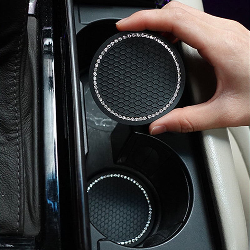 7Pcs Car Decoration Kit, Car Accessories, Car Steering Wheel Covers Set For Women, Bling White Artificial Diamond, Center Console Cover Pad