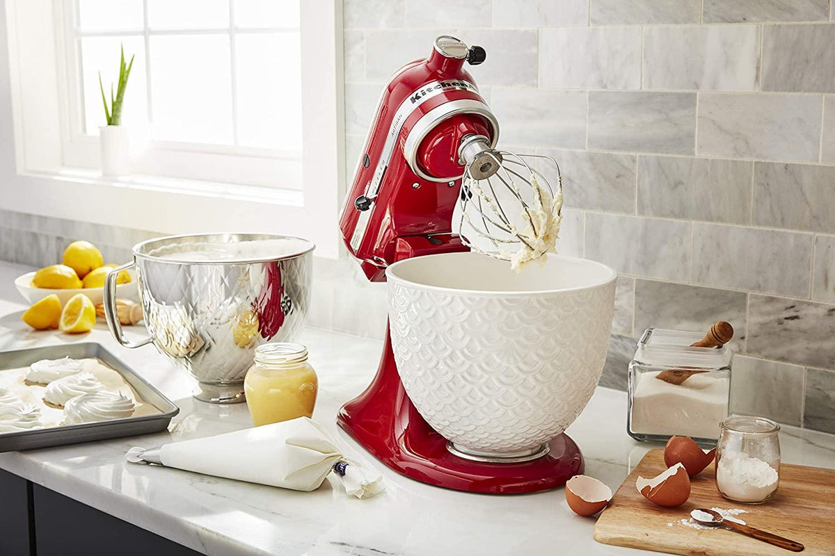 KitchenAid Ceramic Bowl 5-Quart Mixer- Mermaid Lace White