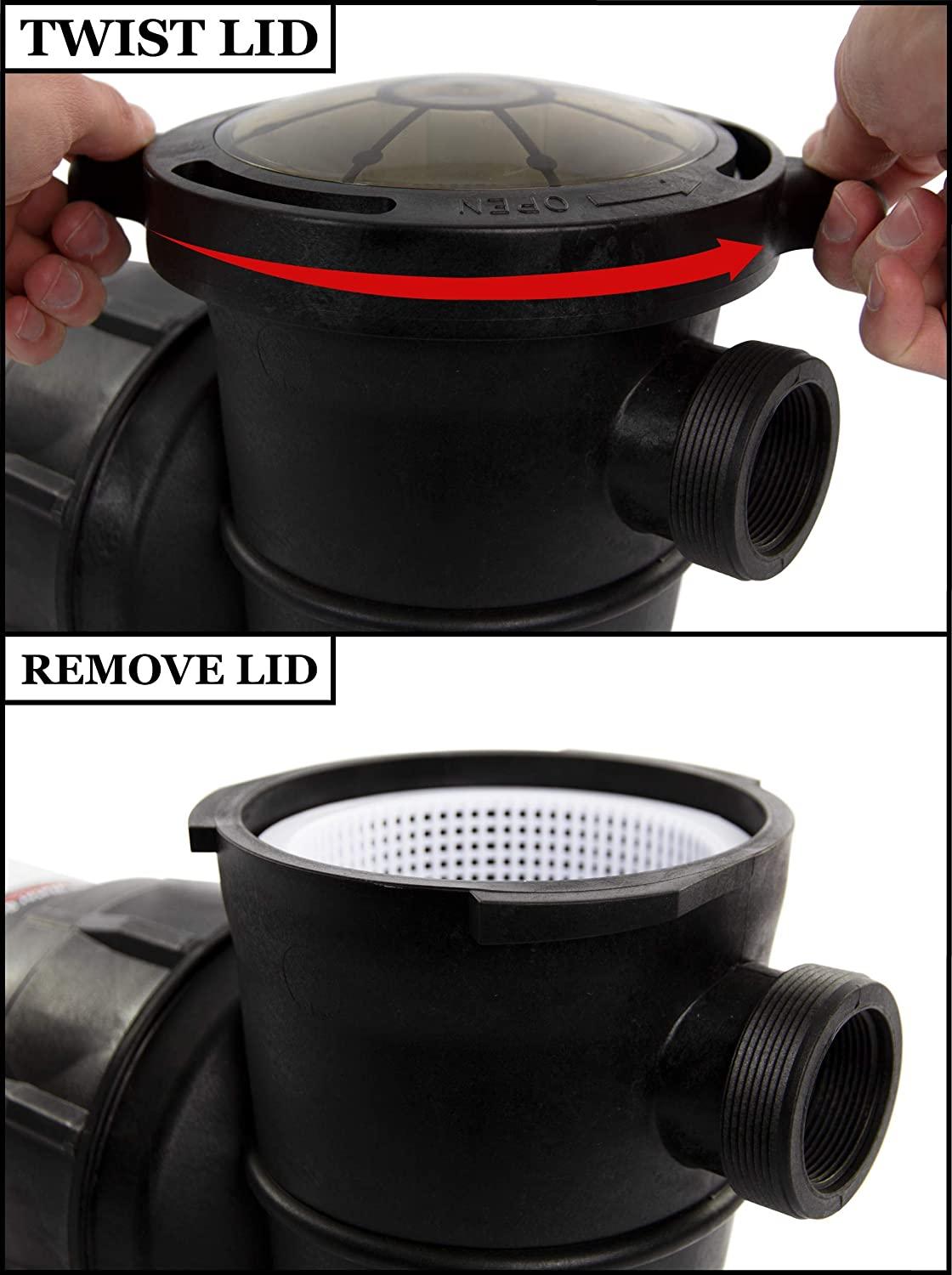 Rx Clear Extreme Force High Performance Pool Pump for Above Ground Swimming Pools | Single Speed | 1 HP Pump | 115V 12 Amps | Economically Smart Choice | 6-Foot Cord Included