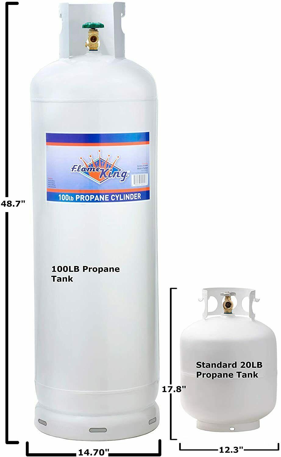 Flame King 100 lb Empty Steel Propane Cylinder Tank with POL Valve Outdoor Grill