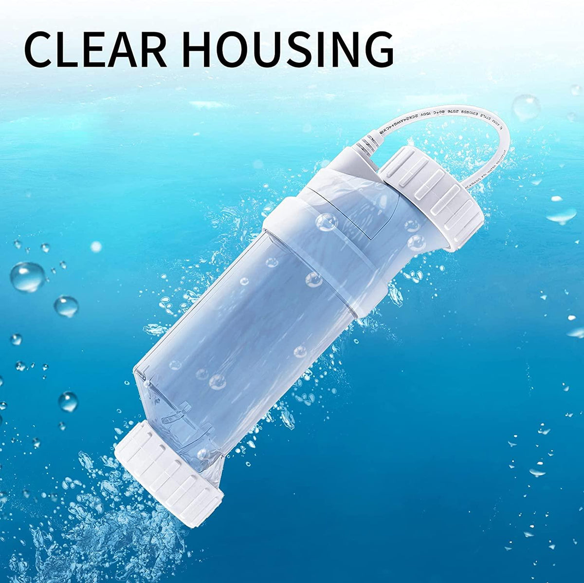 BLUE WORKS Salt Cell Model Number: BLT15H Compatible with Hayward Goldline AquaRite T-Cell-15 | Cell Plates Made by USA Manufacturer | 2-Year Full USA Warranty (Clear)