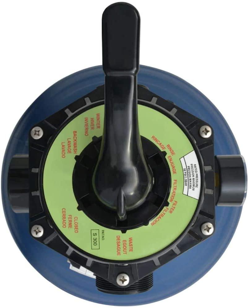 INLIFE Pool Sand Filter with 6 Position Valve Blue 18 inch