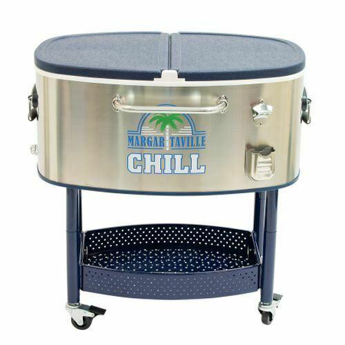 Shelter Logic Margaritaville Rolling Party Stainless Steel Cooler