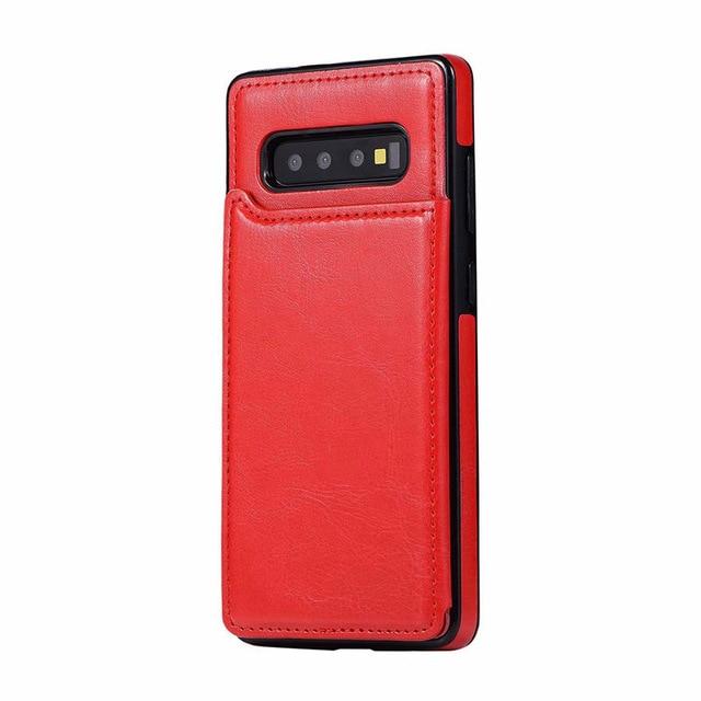 Phone Case - Retro PU Leather Wallet Magnet Multi Card Case For Galaxy