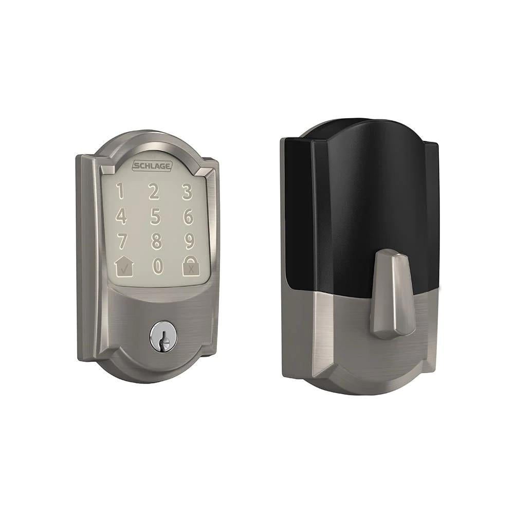 Camelot Satin Nickel Encode Electronic Touchscreen Door Deadbolt Alarmed Lock