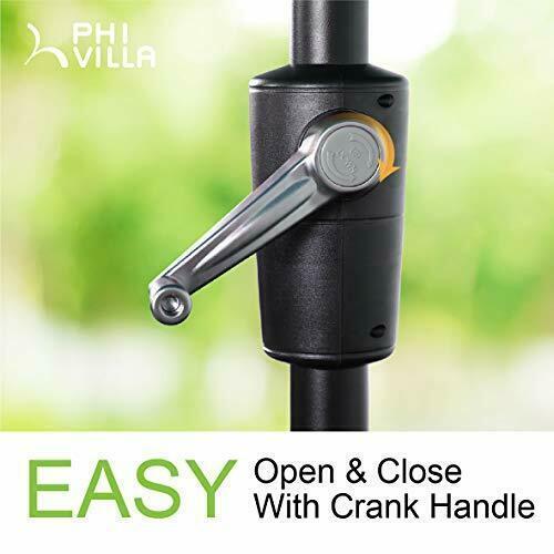 13ft Outdoor Market Umbrella Double-Sided Twin Large Patio Umbrella with Crank