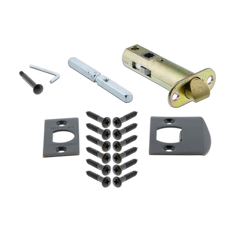 Meadows Plate with Keyhole 2-3/8 in. Backset Timeless Bronze Privacy Bed/Bath Crystal Glass Door Knob