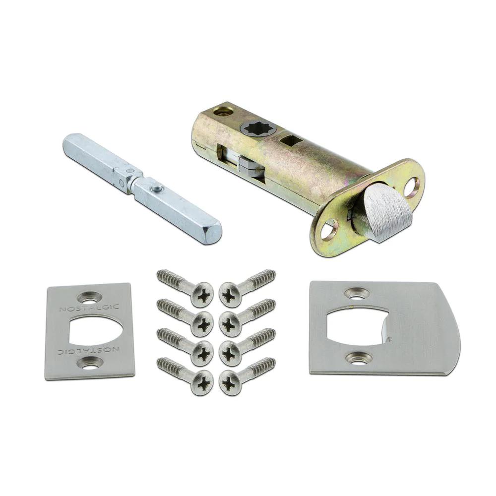 Prairie Plate with Keyhole 2-3/8 in. Backset Satin Nickel PassaHall/Closet Crystal Glass Door Knob