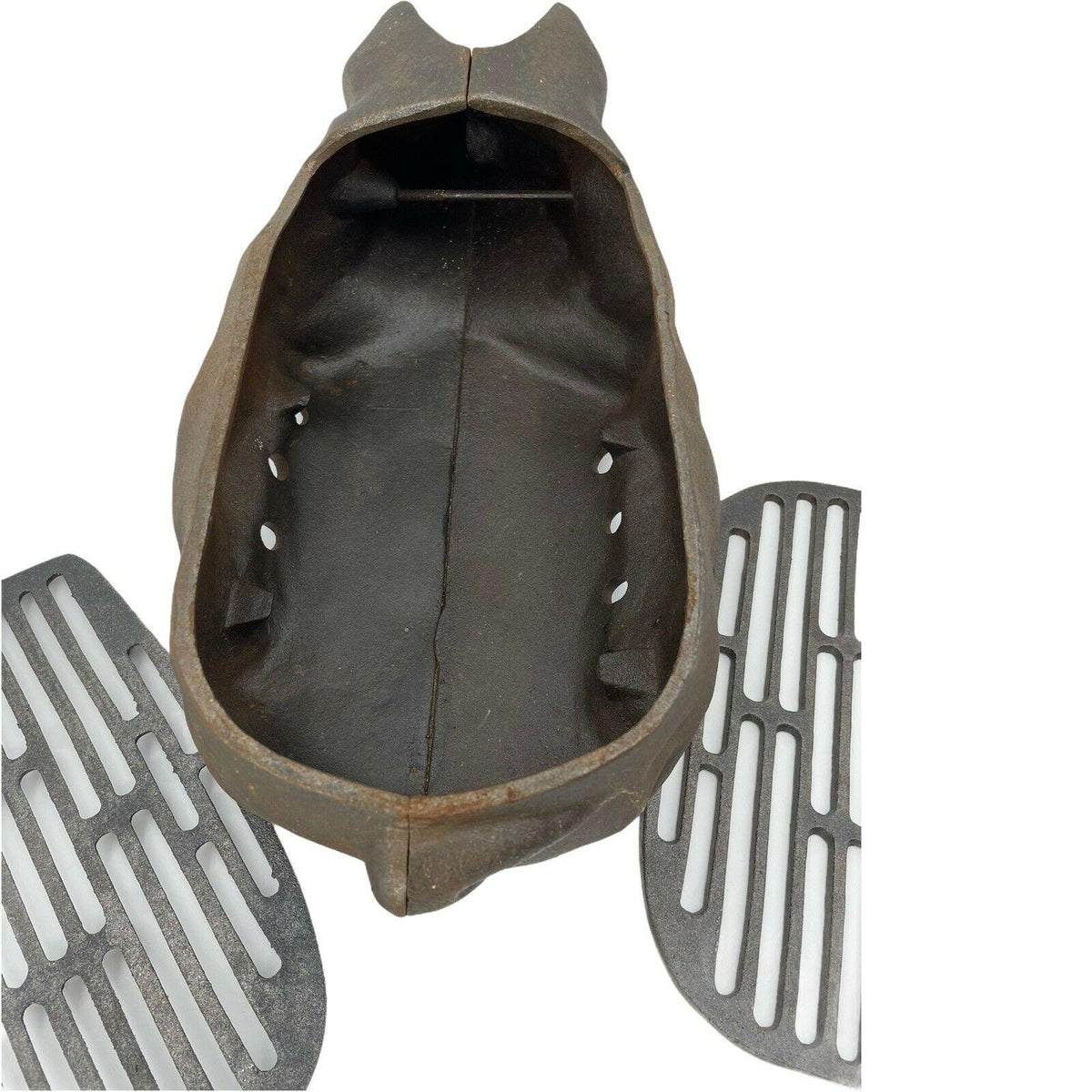 Cast Iron Pig Piggy Hog Small Hibachi Tabletop Charcoal BBQ Barbecue Grill