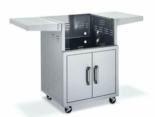 Broilmaster BSACT26 26" SS Cart w/2 Doors and 2 Fold-Down Side Shelves