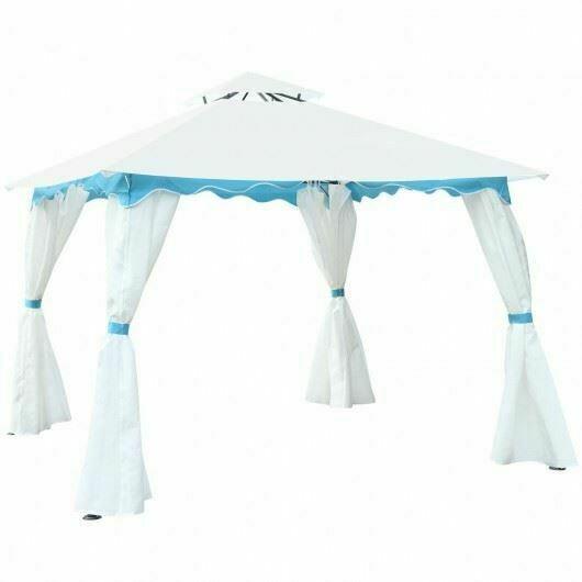 Durable 2-Tier 10' x 10' Patio Gazebo Canopy Tent w/Side Walls