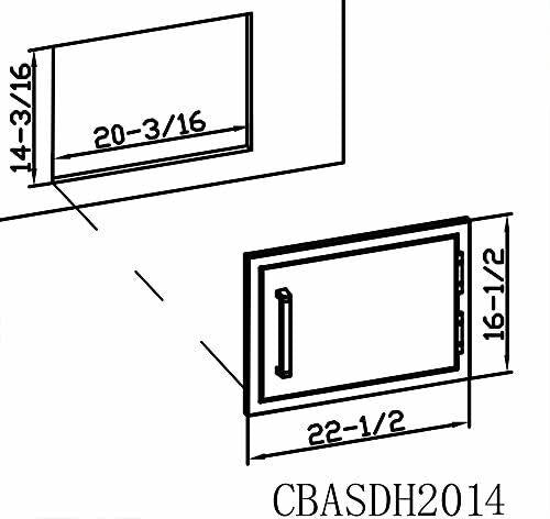 Bonfire Outdoor Kitchen BBQ Access Door,20x14 Inch,304 20x14″ Horizontal