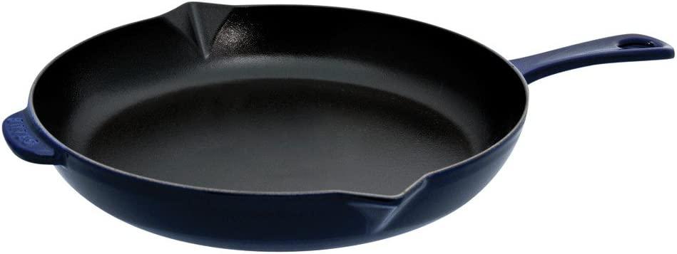 Staub Cast Iron 12-inch Fry Pan - Dark Blue, Made in France