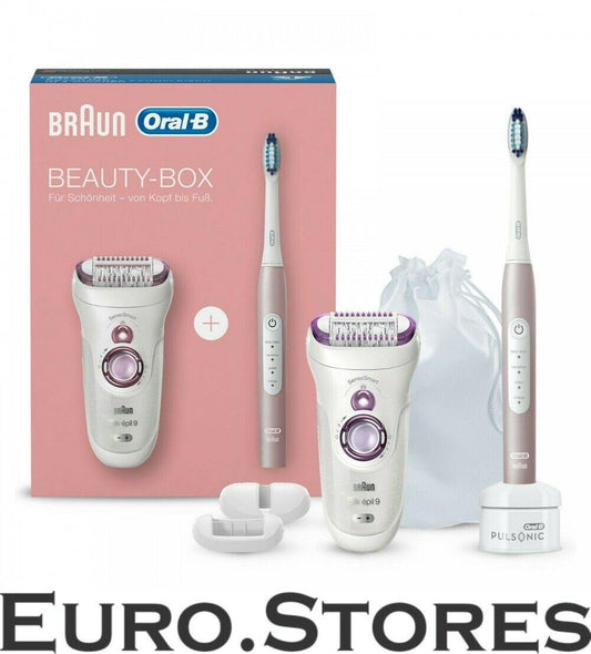 & Oral-B Beauty Box Silk Epil 9 Epilator and Sonic Toothbrush White / Pink