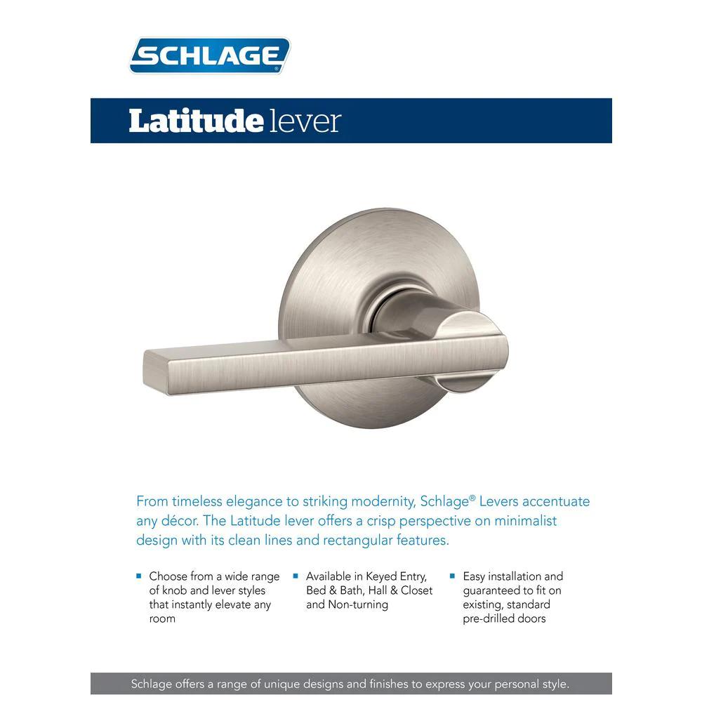 Custom Latitude Satin Nickel Keyed Entry Door Lever