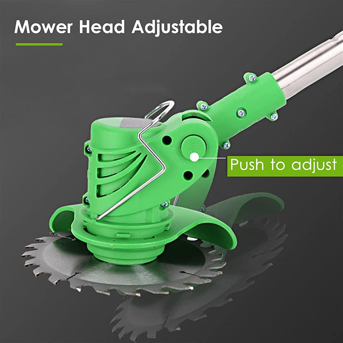 Pinzheng Cordless String Trimmer,24V Lithium Electric Weed Eater 650W High Power Rechargeable Edger Lawn Tool Mower Weeding Machine Stretchable Hand-Push Grass Trimmer