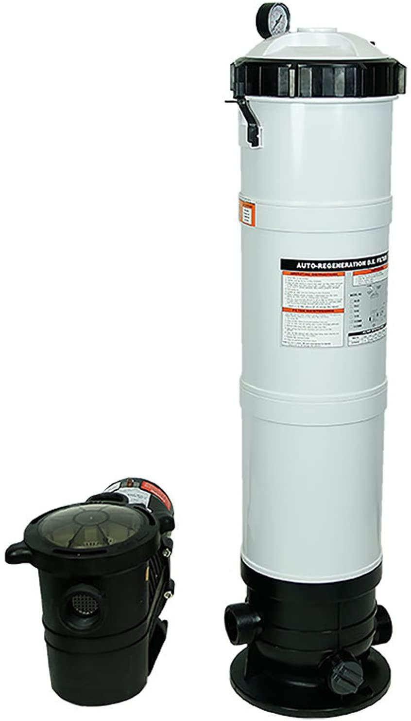 Rx Clear DE Element Inground Swimming Pool Filter System with Mighty Niagara 1 HP Pump | 110/220 Volt | Pools Up to 25,700 Gallons