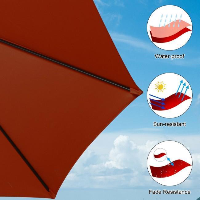 15 Foot Extra Large Patio Double Sided Umbrella with Crank