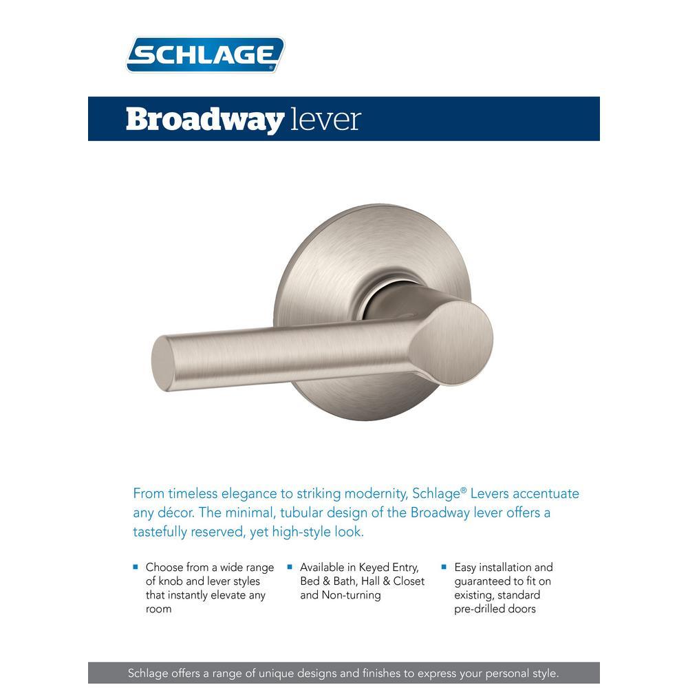 Broadway Satin Nickel Keyed Entry Door Lever