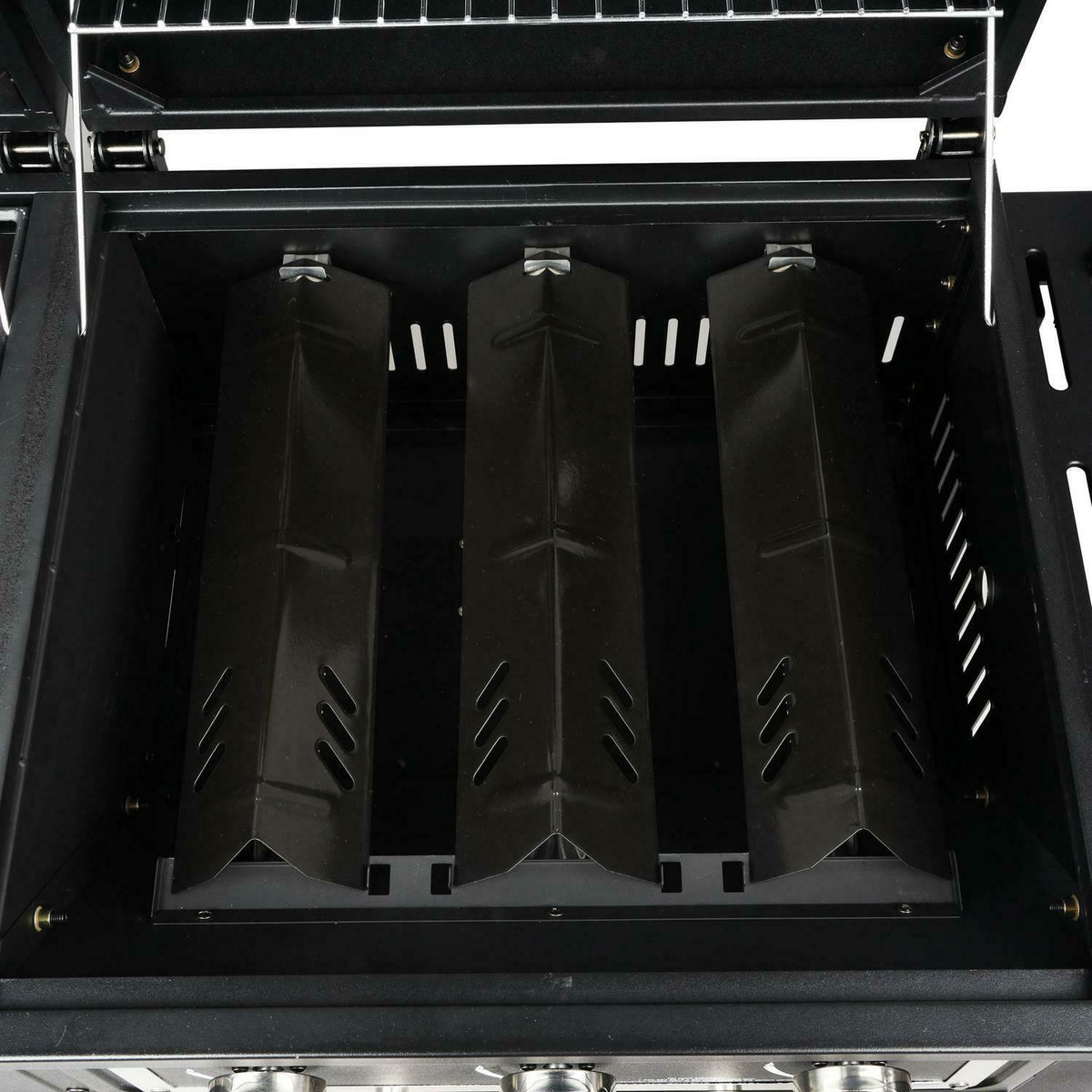 Gas Grill Fuel Charcoal Dual Combo Barbecue Black Stainless BBQ Outdoor Cooking