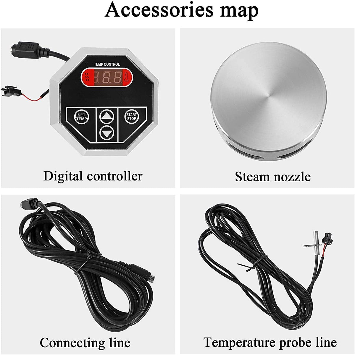 CNWALL 3KW Steam Generator Shower Sauna Bath Home Steam Bath Spa Generator For suitable space heating 3 m³ (3KW)
