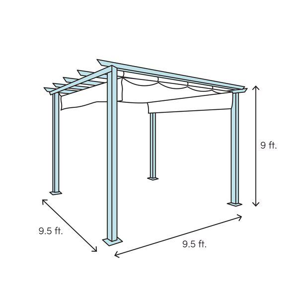 Outdoor Backyard Shade 13 Ft. W X 10 Ft. D Steel Pergola