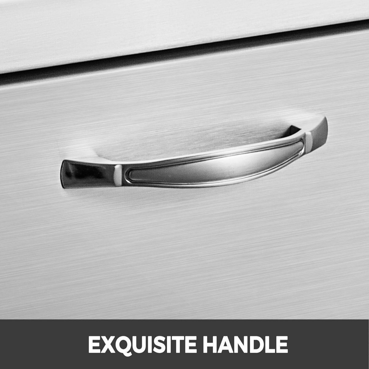 BBQ Narrow Trash Bin 26” by 13.5” Built-In Cabinet Outdoor Grill Enclosed Drawer
