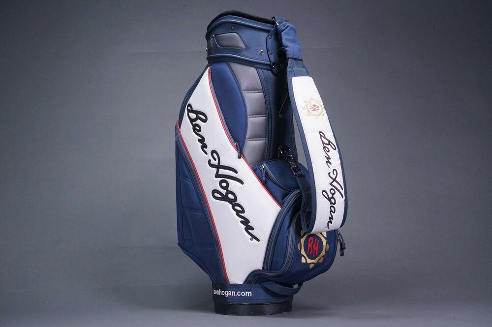 BEN HOGAN 6-WAY DIVIDER GOLF CART/STAFF BAG, BLUE WHITE ~ L@@K!!