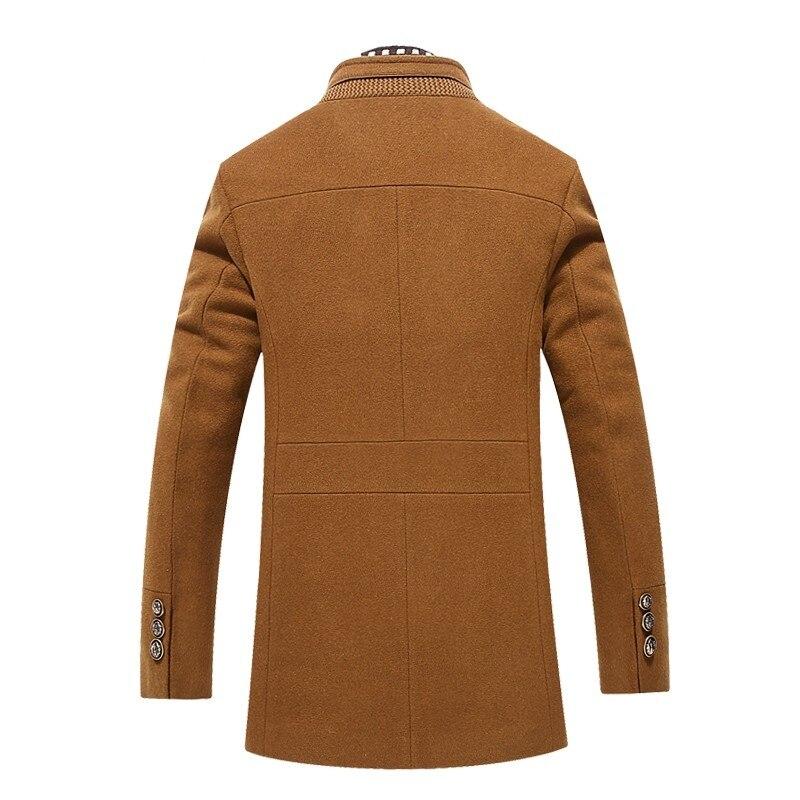 Fashion Business Double Collar Thicken Men Trench Coat