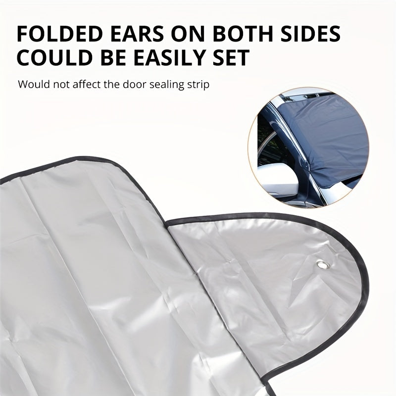 1pc Keep Your Car Protected From Snow And Sun With Our Foldable Windshield Cover!
