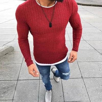 Winter Men New Fashion Pullover Knitted Sweater O-Neck Casual Long Sleeve Warm Pullovers