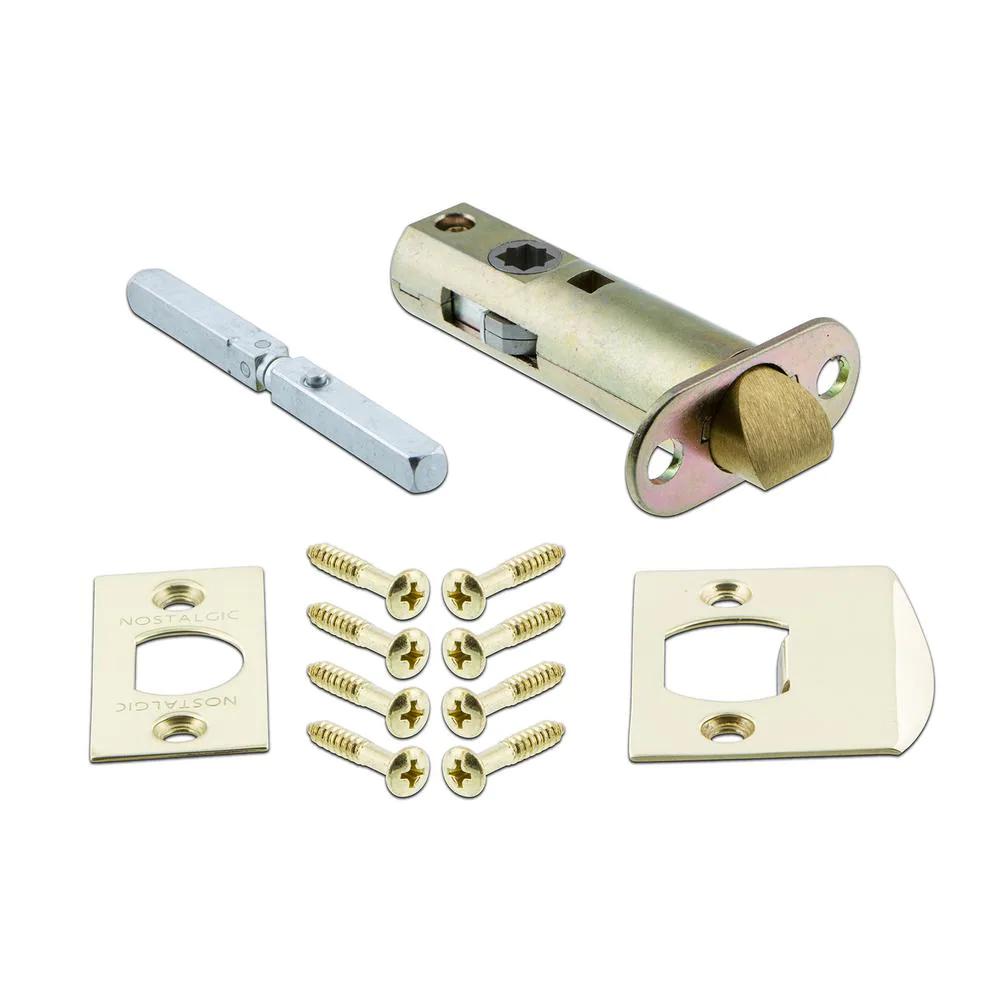 York Plate 2-3/8 in. Backset Polished Brass PassaHall/Closet Crystal Glass Door Knob