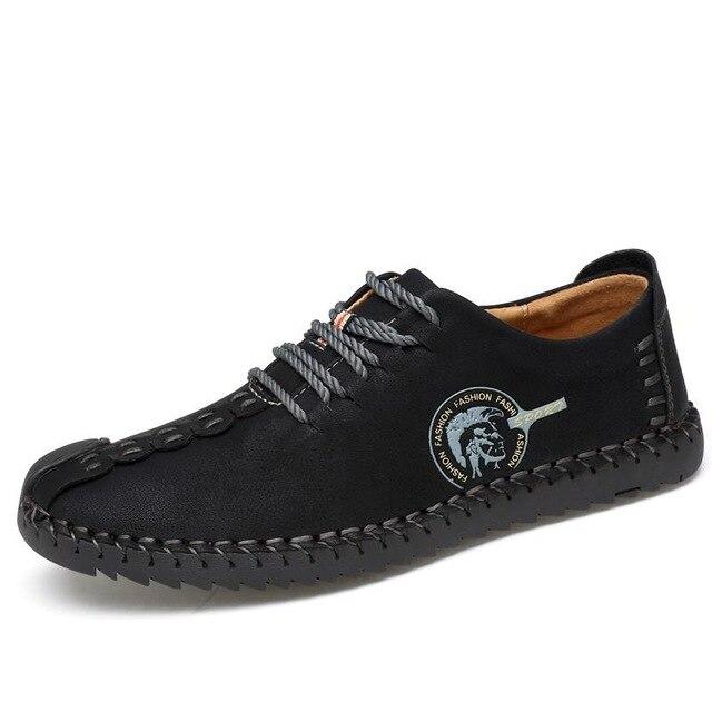 Soft Leather Men Driving Shoes Casual Boots