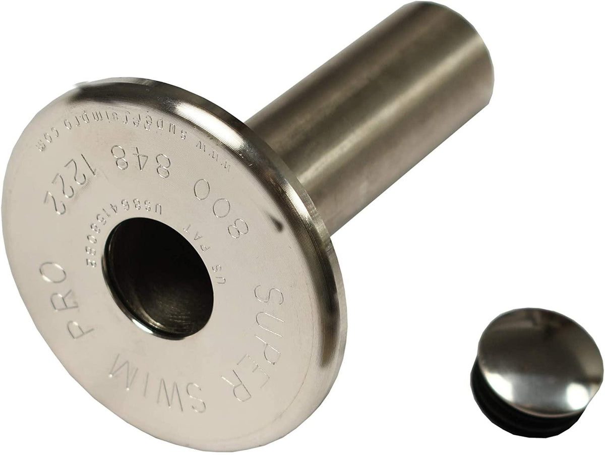 Super Swim Two Part Pole Stainless Steel in Deck Base Swimming Tether System, 91190