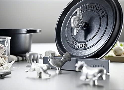 ストウブ(Staub) Animal Pot knob and lid, 74×28×50mm, Sliver