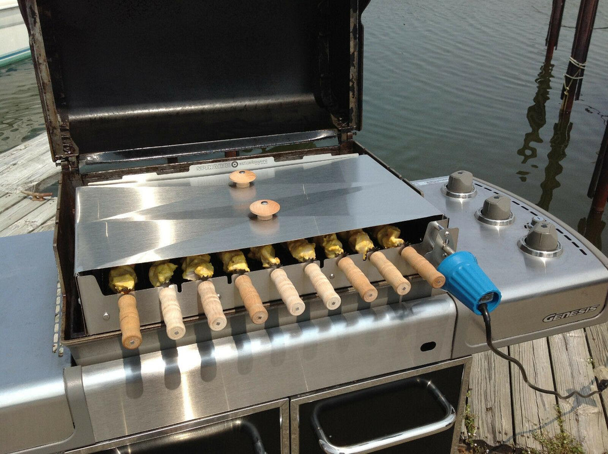 Spinarri 975 -Motorized kebob skewers for your existing gas / charcoal BBQ grill