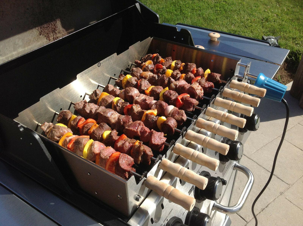 Spinarri 975 -Motorized kebob skewers for your existing gas / charcoal BBQ grill