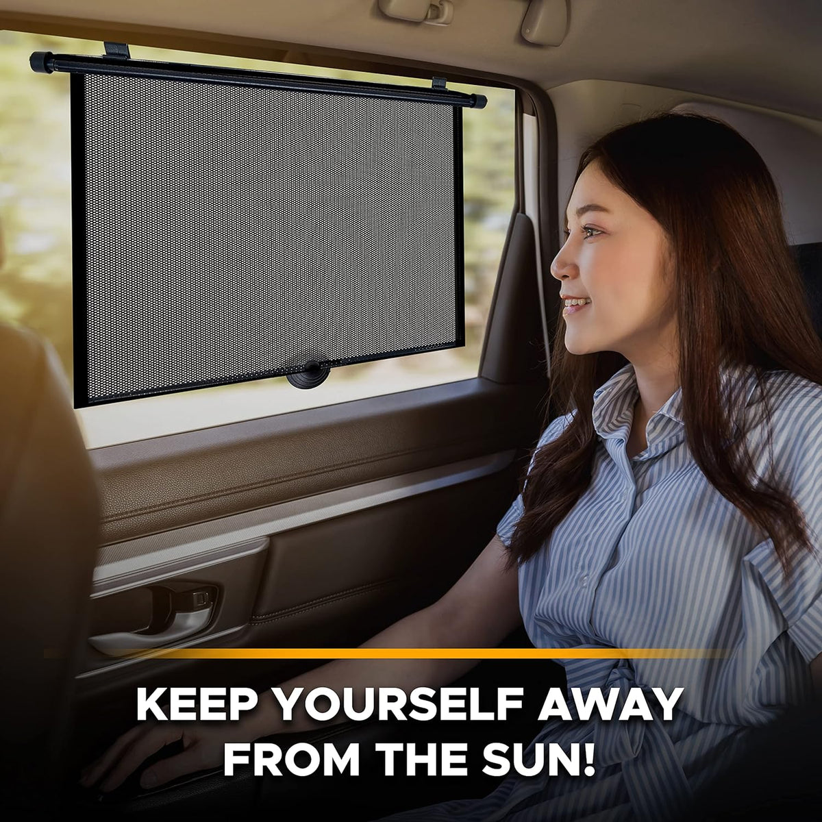 EcoNour Window Shades for Car Baby (2 Pack) | Retractable car Window Shade for Baby for Sun Protection for Kids, Passengers &amp; Pets in The Back Seat | Car Window Covers for Trucks | XL (20”x22”)