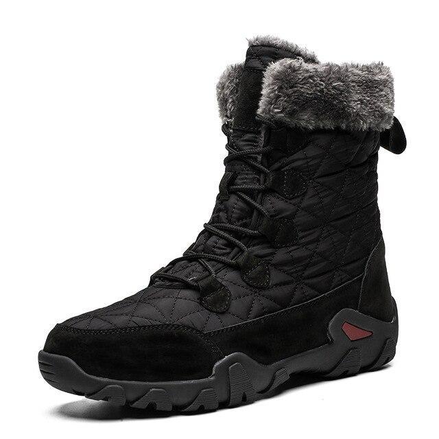 Winter Genuine Leather Patchwork Snow Mens Boots