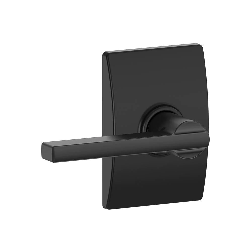 Latitude Matte Black PassaHall/Closet Door Lever with Century Trim