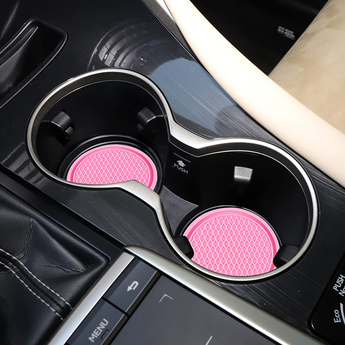 4pcs Car Cup Coasters, Universal Non-Slip Cup Holders Embedded In Ornaments Coaster, Car Interior Accessories Fit Car Accessories