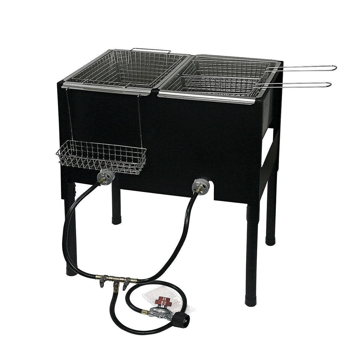 Outdoor Triple 3 Basket Deep Fryer Propane Portable Camping Stainless Steel
