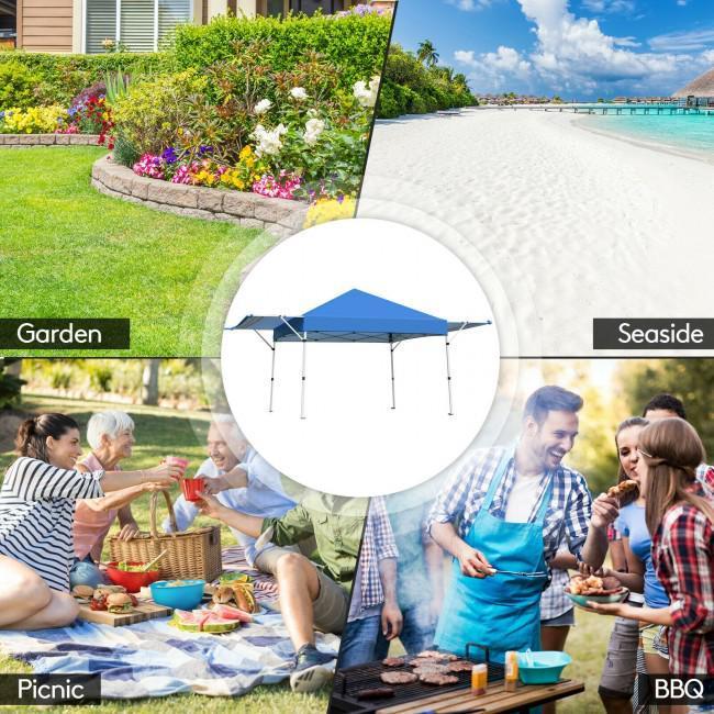 17 Feet x 10 Feet Foldable Pop Up Canopy with Adjustable