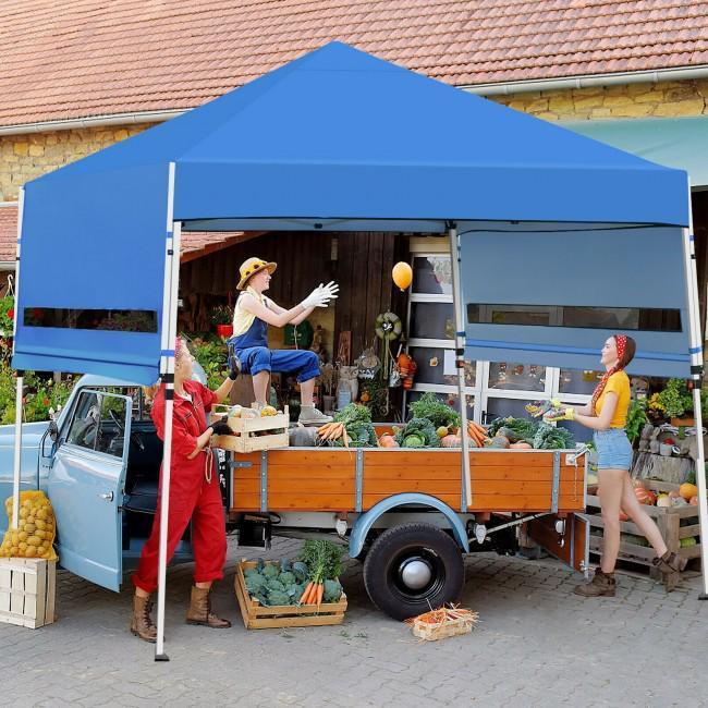 17 Feet x 10 Feet Foldable Pop Up Canopy with Adjustable